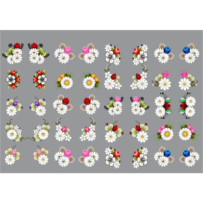 40 adesivos de unhas MODELOS MARAGARIDAS em Oferta na Shopee