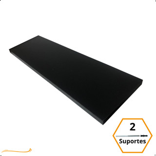 1 Prateleira Preta 50X15 Com Suporte Flutuante Mdf Organizadora Decoração Cozinha Quarto Banheiro em Oferta na Shopee
