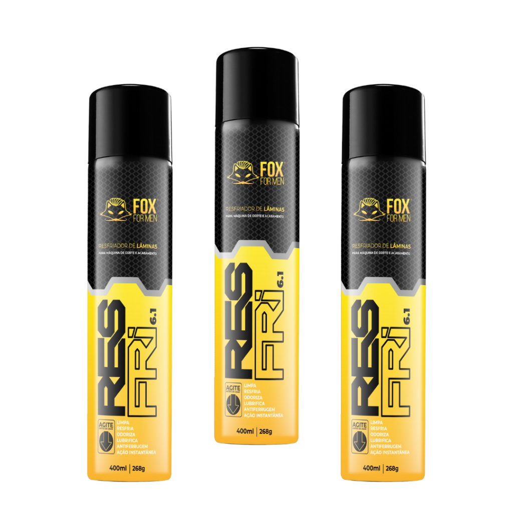 Resfriador de Maquinas whall e Andis 400ml Fox For Men 3 Unidades