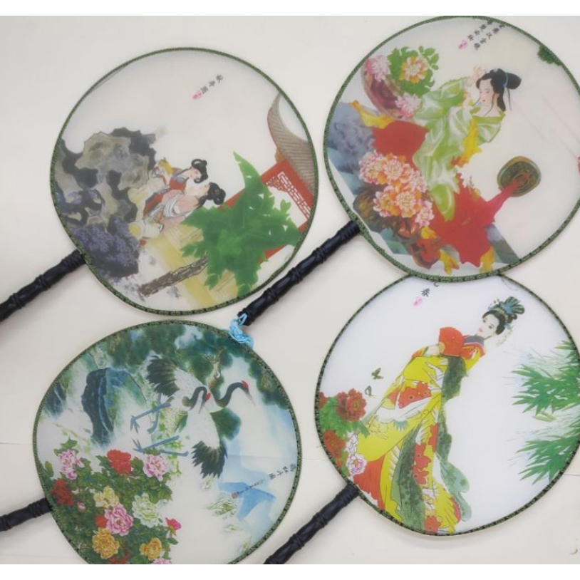Kit Com 6 Leque Oriental japonês de seda Ventarola DECORACAO FESTA ORIENTAL
