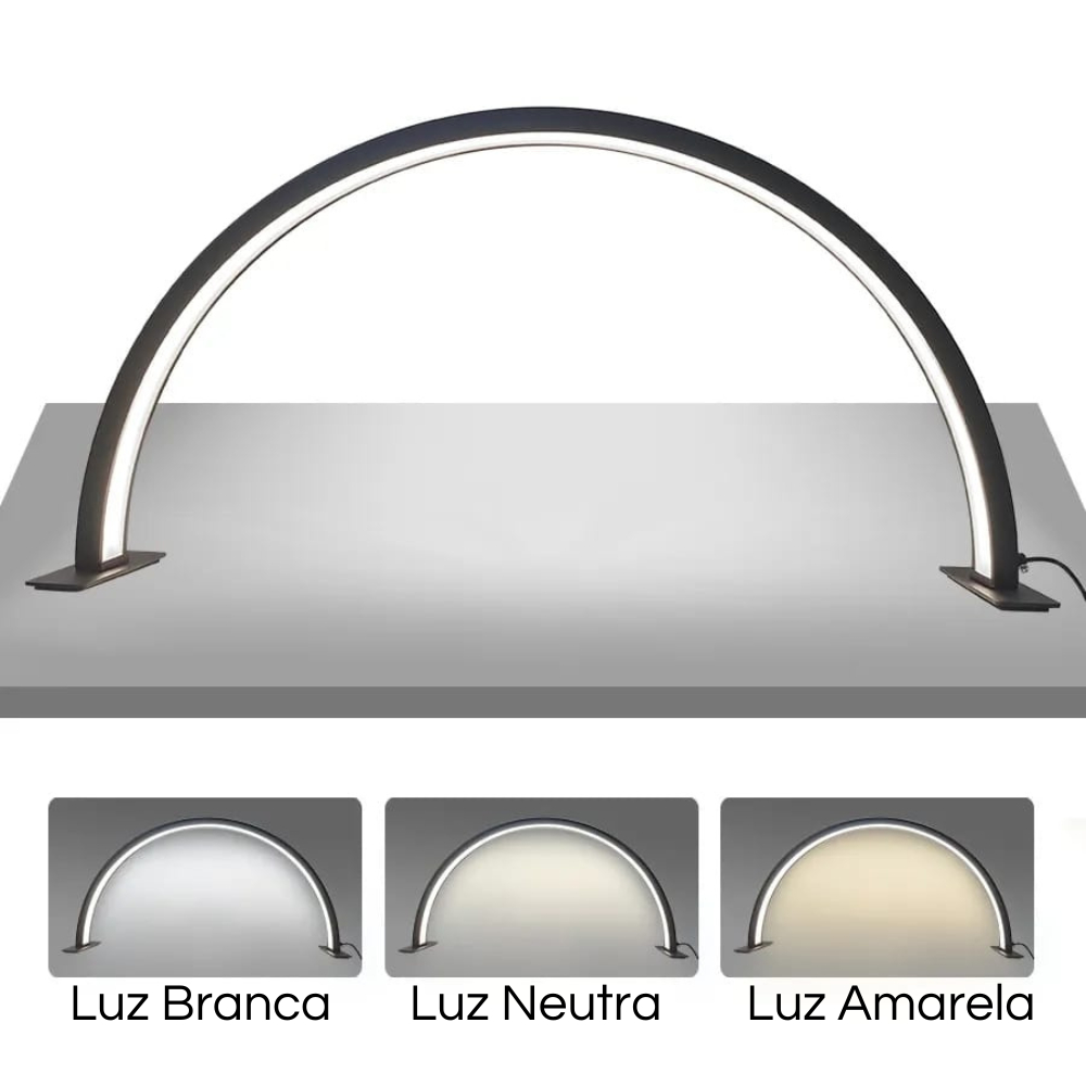 Luminária Led Meia Lua De Mesa D&Z 3 Cores Bivolt