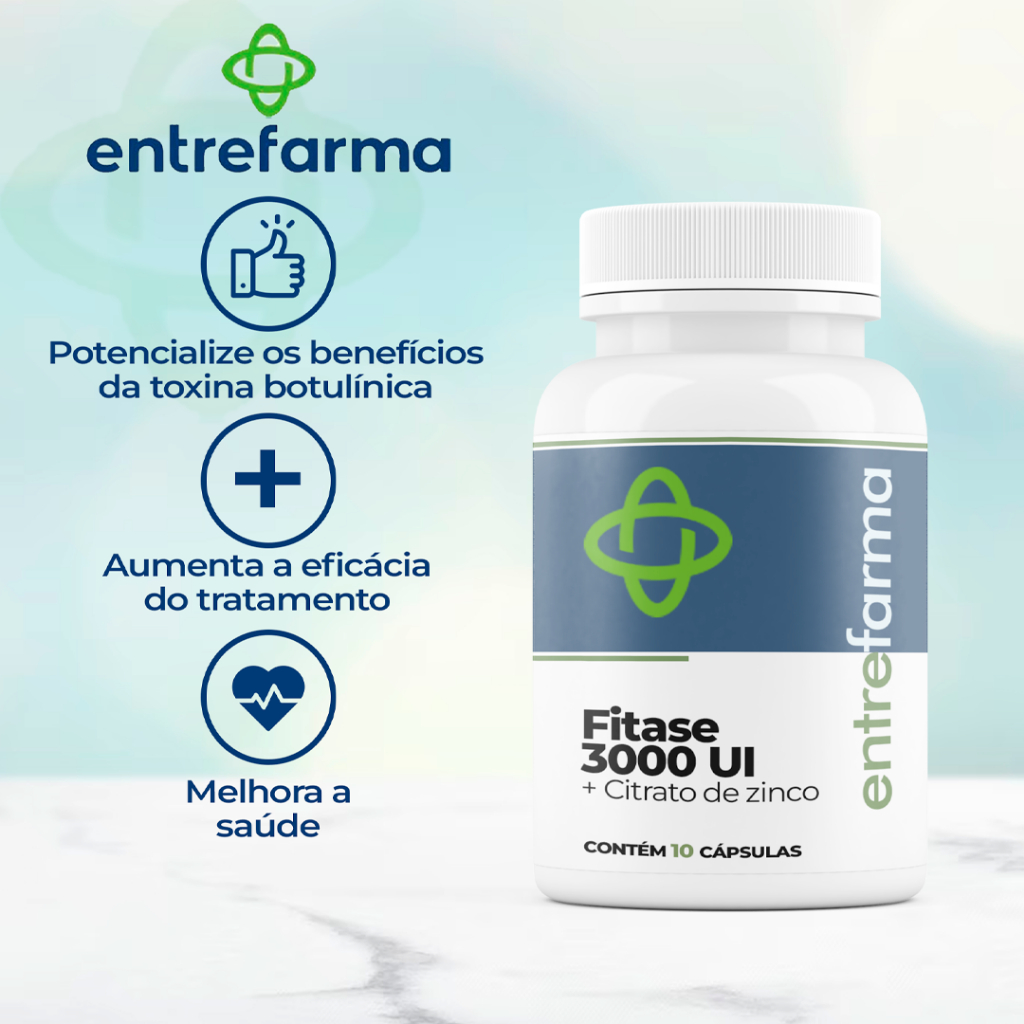 Fitase 3000ui + Citrato De Zinco 50mg 10 Cápsulas Potencialize Seu Tratamento De Botox