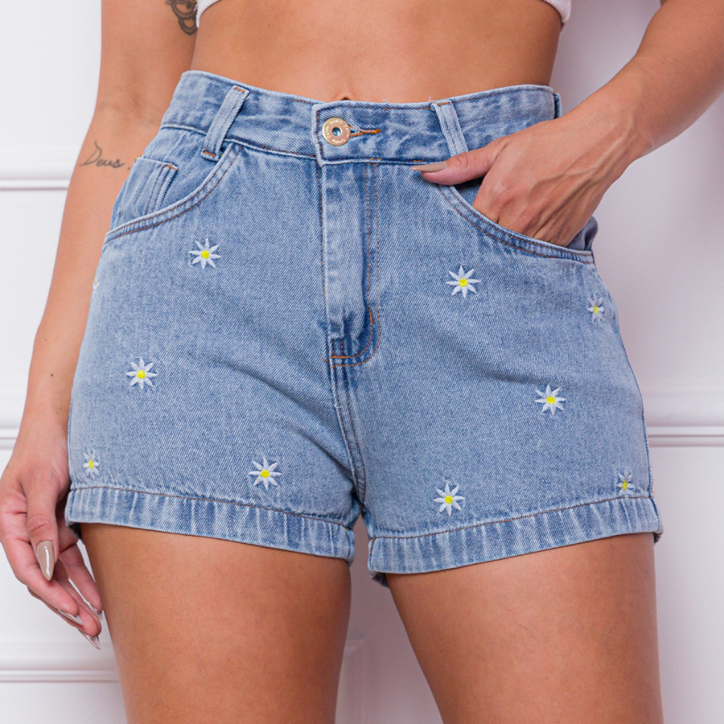 Short jeans feminino estampados novo