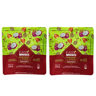 Kit C/ 2 Preparo Morango e Pitaya Easy Drinks Sache 100g