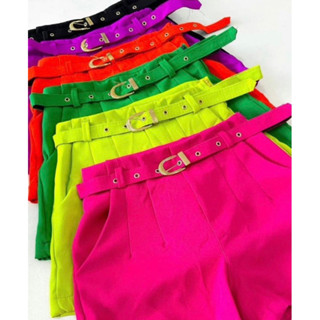 Short Feminino Alfaiataria Com Cinto Estiloso