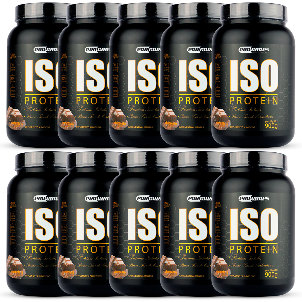 10 unid Whey Isolado Iso Protein 900g - Pro Corps