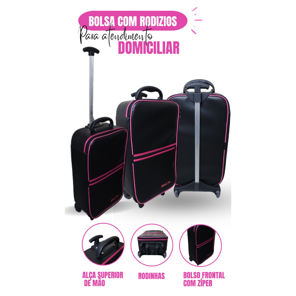 Mala Com Rodinhas P/manicures Bolsa Feminina Maleta P/esmaltes Maquiagem Atendimento Manicures Home Oficce em Oferta na Shopee