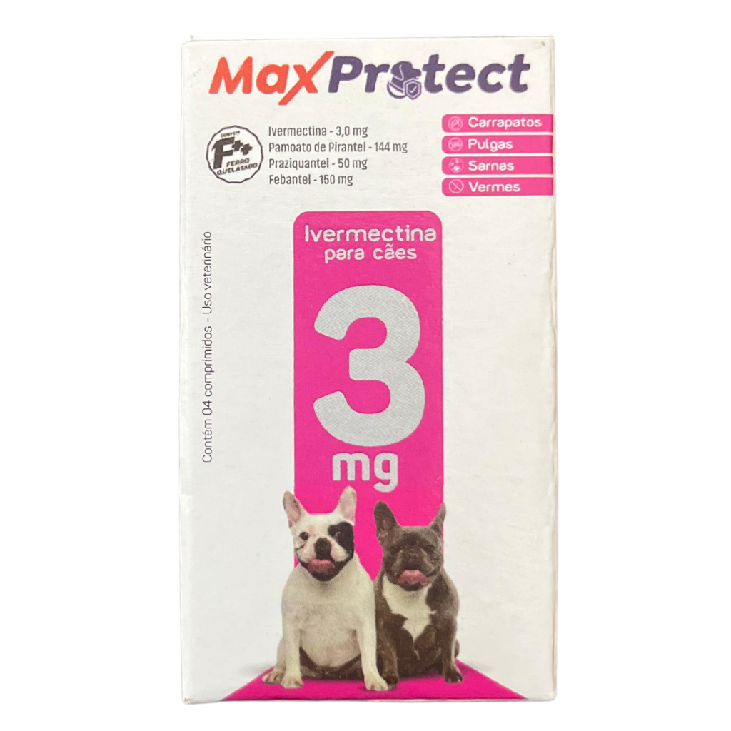 Max Protect Anti Pulgas E Carrapatos Cães porte médio 4 Comprimidos em Oferta na Shopee