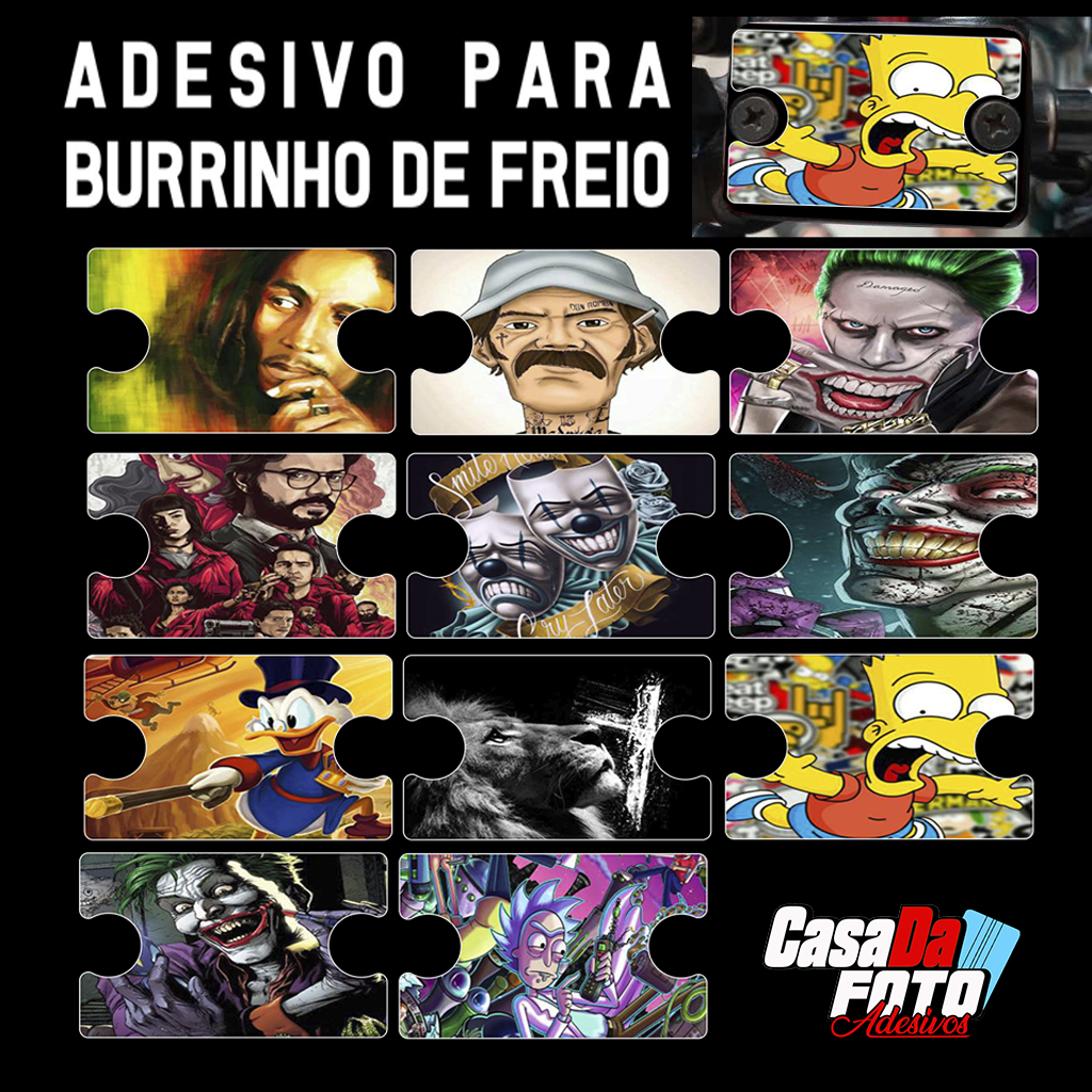adesivo burrinho de freio para moto laminado 5x3cm varios modelos feito em vinil automotivo honda yamaha