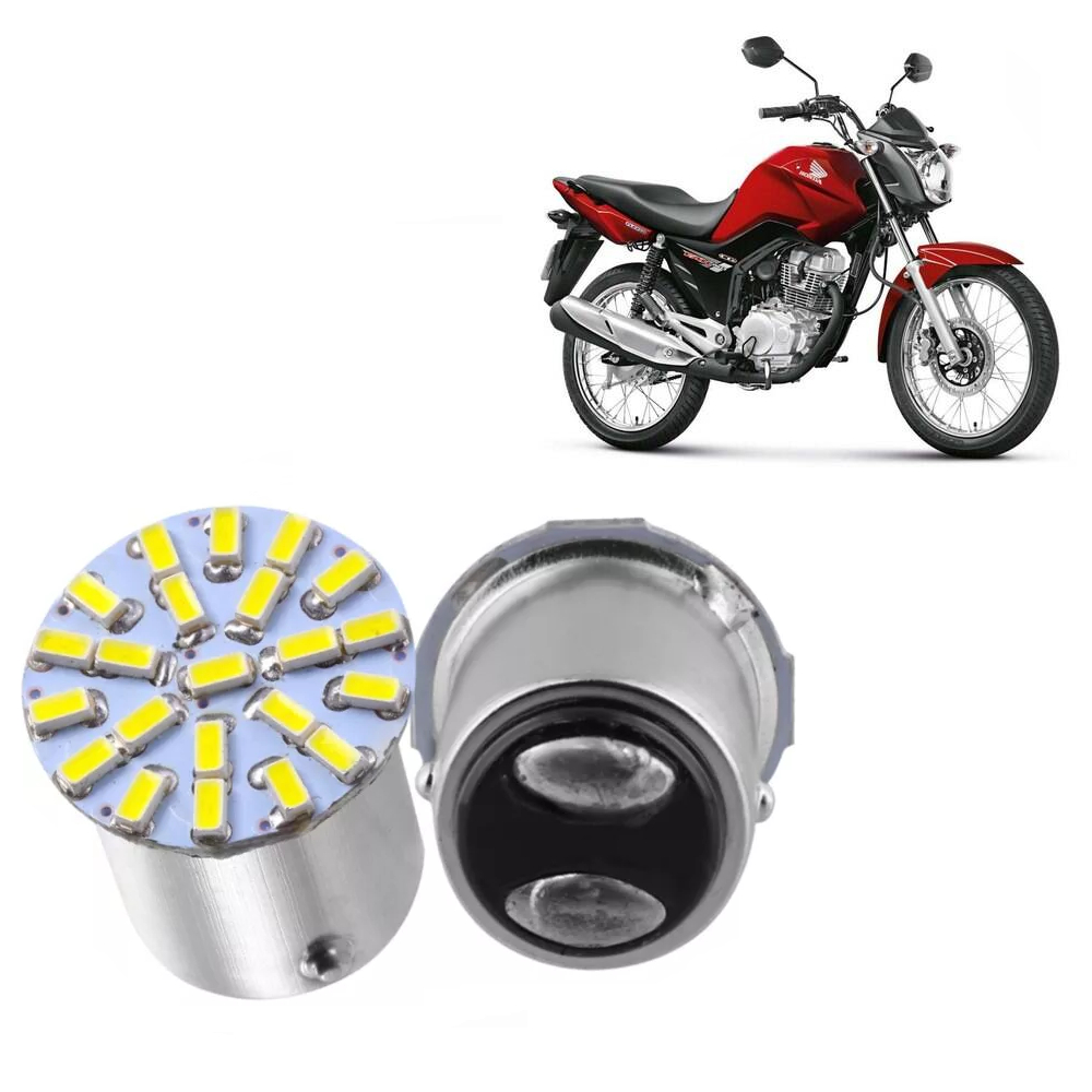 Lâmpadas Led  Placa e Freio Moto Cg Fan Titan Ybr Xr Xtz Factor (UNIDADE) em Oferta na Shopee