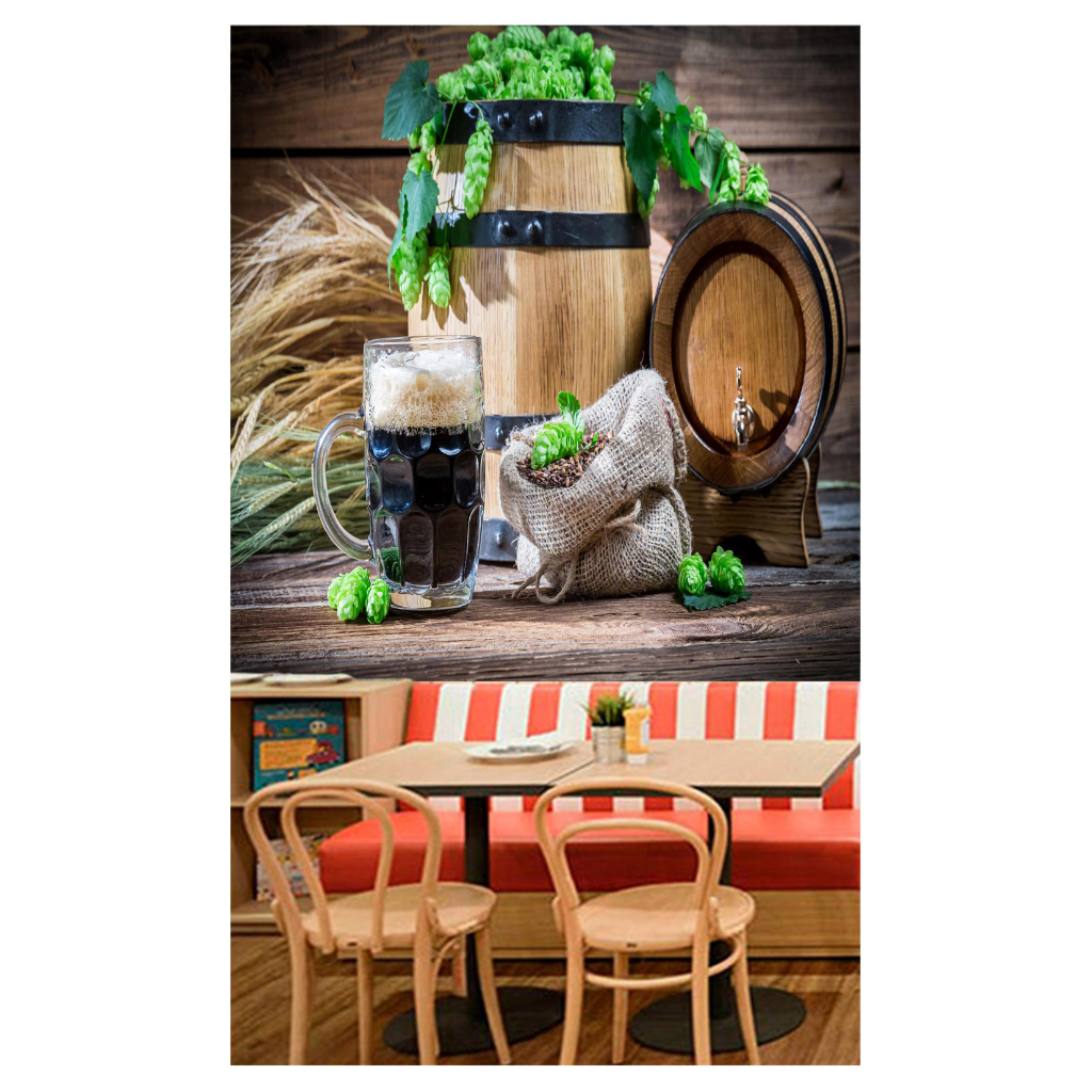 Papel de Parede Alimento Adesivo Decorativo Decoração Lanchonete Adega Cerveja Chopp Vinho - AL108