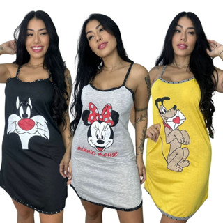 Camisola Feminina Alcinha Personagem / Camisola de Malha