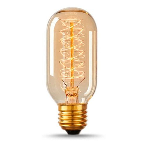 Lâmpada Filamento Carbono Retro Vintage Thomas Edison T45 Cor Da Luz Âmbar Voltagem 110v OU 220V