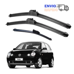 Kit Palheta Limpador Parabrisa Dianteiro + Traseiro Polo Hatch 2008 2007 2009 2010
