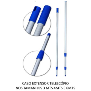 CABO ALUMINIO EXTENSOR TELESCOPIO 4 METROS em Oferta na Shopee
