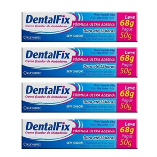 Dentalfix Fixador De Dentaduras 68g Kley Hertz 4 unidades