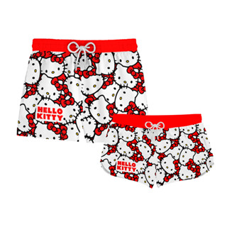 Kit Casal Short Praia Hello Kitty Vermelho Ref 222