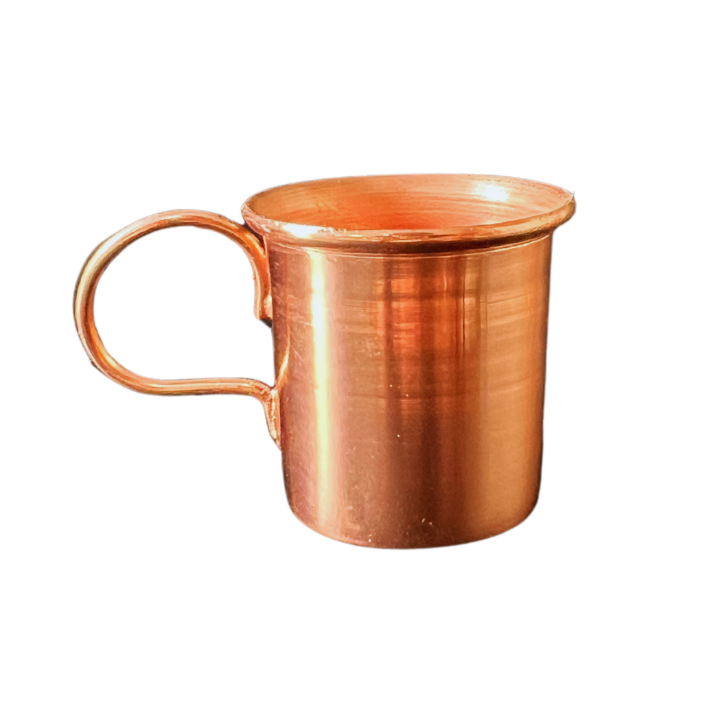 Mini Caneca De Cobre Tradicional 150 Ml Lisa - Alça de Cobre