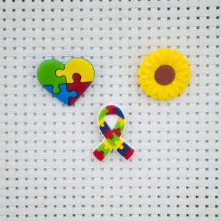 Broche Pin emborrachado Girassol Autismo Quebra Cabeça