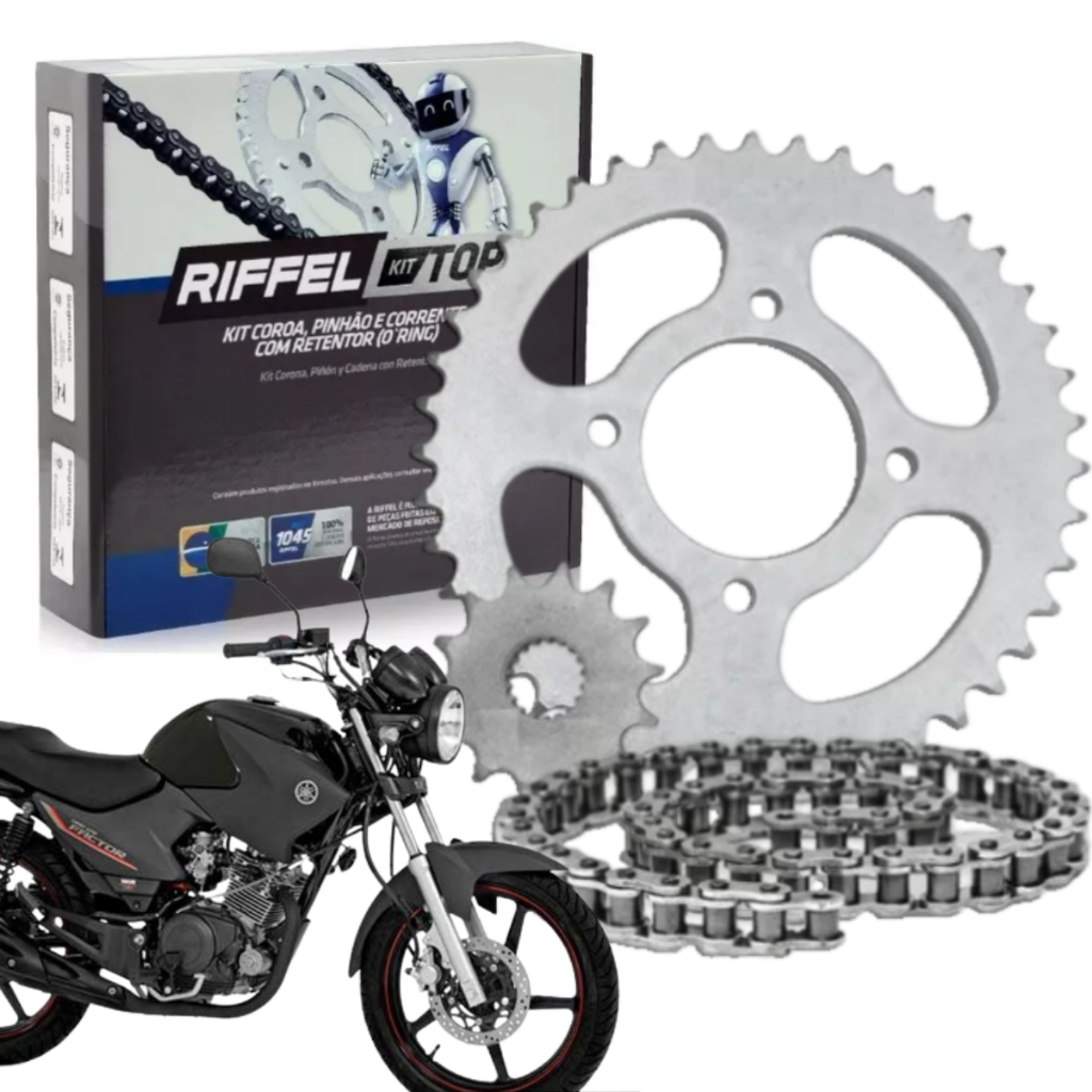Kit Relacao Tracao Transmissao Ybr 125 Factor 125 2003 à 2016 Com Retentor Origi