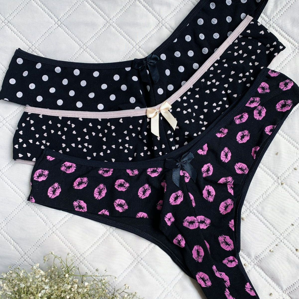 Calcinha PLUS SIZE MISTAS Fio Duplo KIT 3 unidades em microfibra TAMANHO 48/50 em Oferta na Shopee