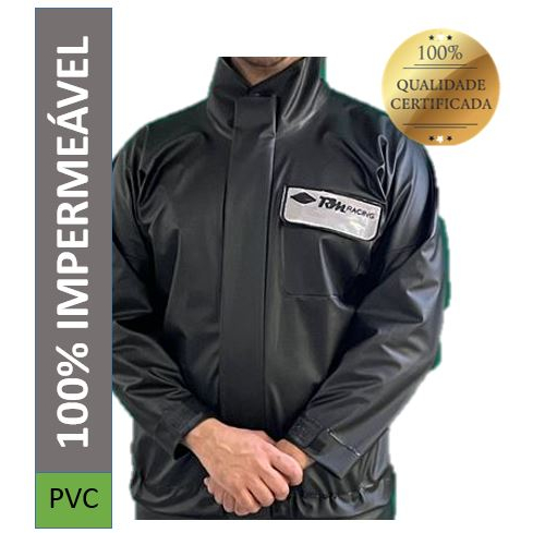 Capa De Chuva Motoqueiro Moto 100% Impermeável PVC Masculino - Tamanho grande - EXG