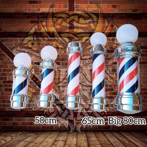 BARBE POLE PARA BARBEARIA BARBE POLE LUMINÁRIA DE BARBEARIA BARBE POLE COM GLOBO POSTE DE BARBEIRO 50 - 65 - 80CM DE ALTURA / 110 /220 VOLTS