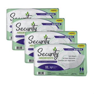 Kit C/4 Pacotes Absorvente Geriátrico/Pós Parto Operatório/ Incontinência Security Pacote com 50 Unid.