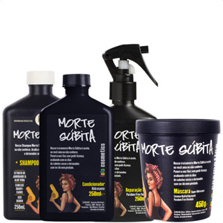 Kit Morte Subita Shampoo 250ml, Condicionador 250g, Spray Reparação Total 250ml e Mascara 450g Lola Cosmetics