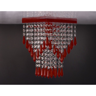 Lustre Plafon Cristal Acrilico Vermelho dfl
