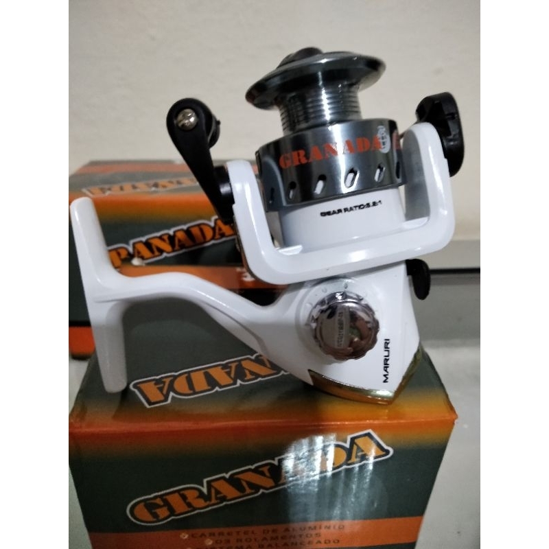 Molinete Granada 3 Rolamentos Carretel Aluminio em Oferta na Shopee