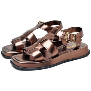 Sandalia Papete Dubuy Feminina Marrom Metalizado Dora 2056FG em Oferta na Shopee