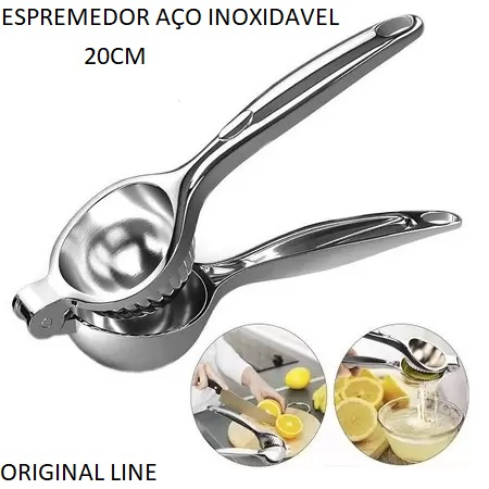 Espremedor Espremer Manual 20cm De Limão Limões De Aço Inoxidável Original Line Metal Multiuso Universal Super Forte Utensilio para Cozinha