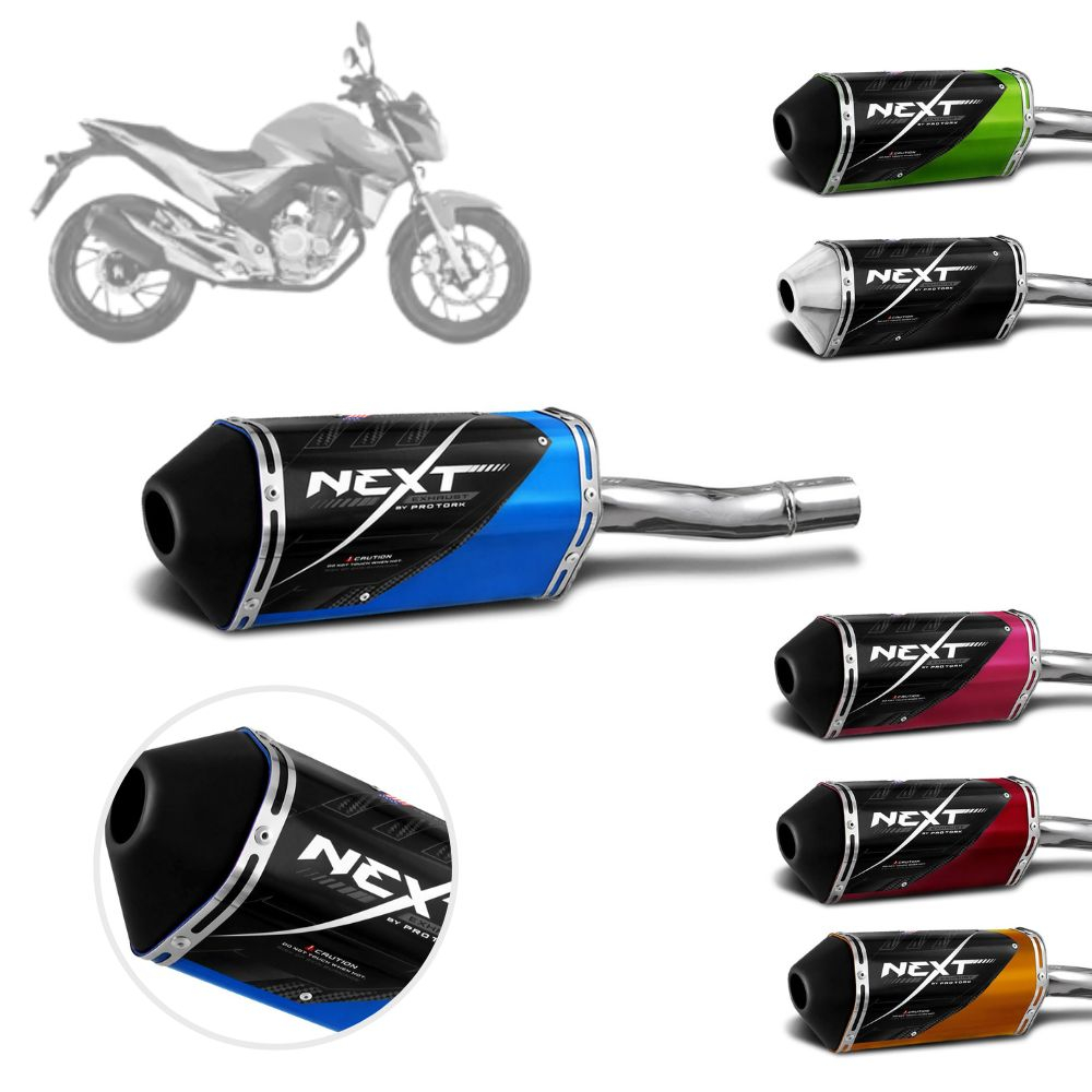 Ponteira Escape Escapamento Esportivo Pro Tork Next Moto Cb 250 Twister 2015 2016 2017 2018