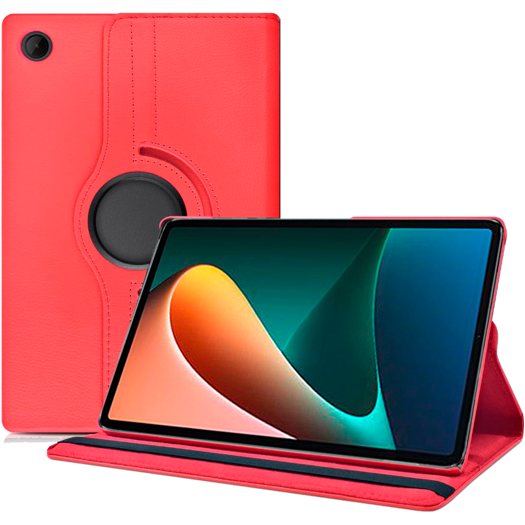Capa Giratória Vermelha Para Xiaomi Pad 5 Pro (Tela 12.4") - C7 COMPANY