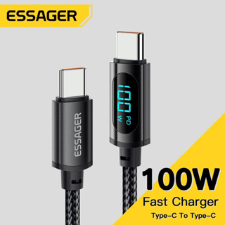 Cabo Carregador Turbo 100w 2 Ponta Tipo C Display Essager