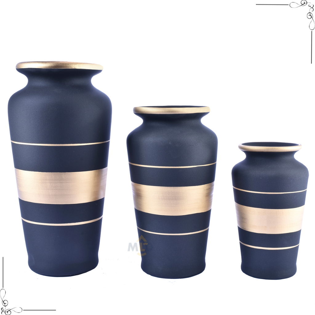 Kit 3 vasos decorativo Peças Trio Dupla Vaso Grande Decorativo para Aparador de Sala Conjunto Objeto Decorativo Cerâmica Decoração Enfeite