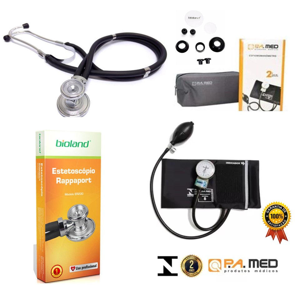 Esteto Rappaport + Aparelho de Pressão Bic PAMED Profissional com Kit Reserva e Bolsinha Preto