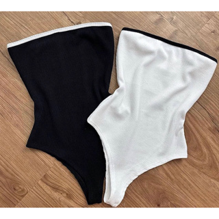 Body Básico Tomara que Caia Bicolor Moda Tendência Verão 2024 em Oferta na Shopee