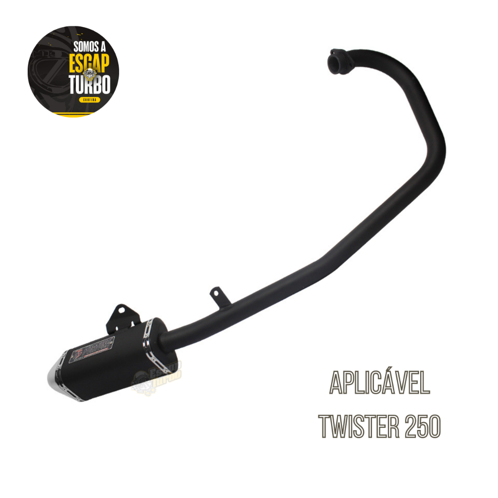 Escapamento Twister Cbx 250 Mini Tri Preto Fortuna Até 2008