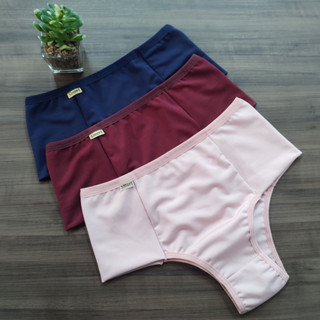 Kit 3 Calcinha Lingerie Plus Size Pala Dupla Segura Barriga Conforto Premium