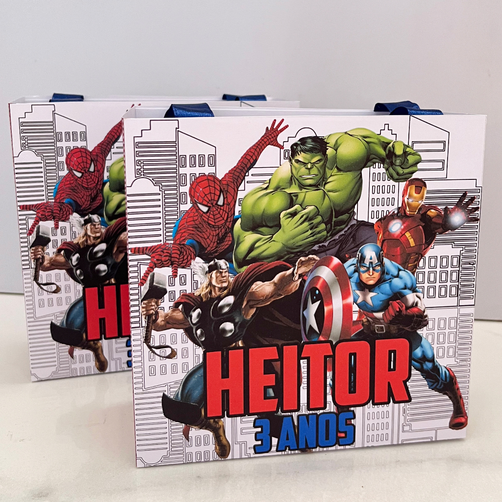 Sacolinha Personalizada Vingadores |Aniversário| Monte em Casa.