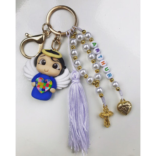Chaveiro personalizado com anjinho do autismo -chaveiro Biscuit- autismo- chaveiro com nome- chaveiro personalizado- lembrancinha- presente-chaveiro com nome