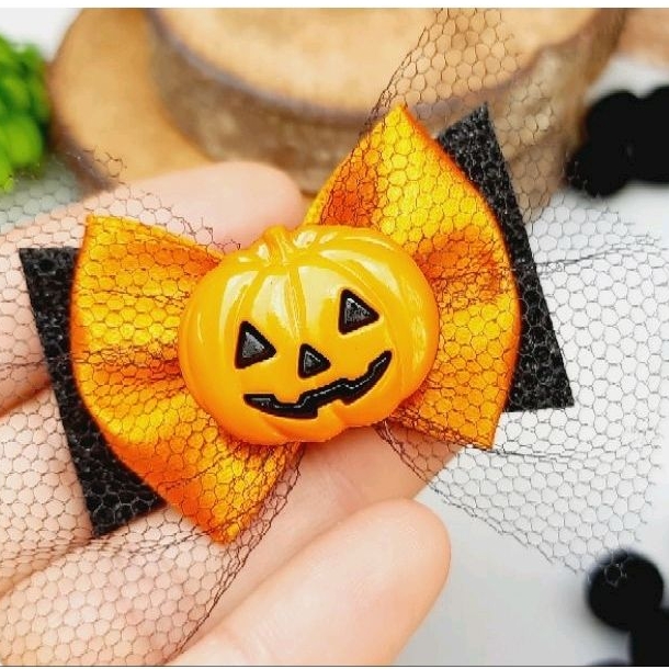 4 Lacinhos Pet Halloween P C/ Elástico ou Adesivo- Laço Pet Dia das Bruxas Pet Shop Banho e Tosa