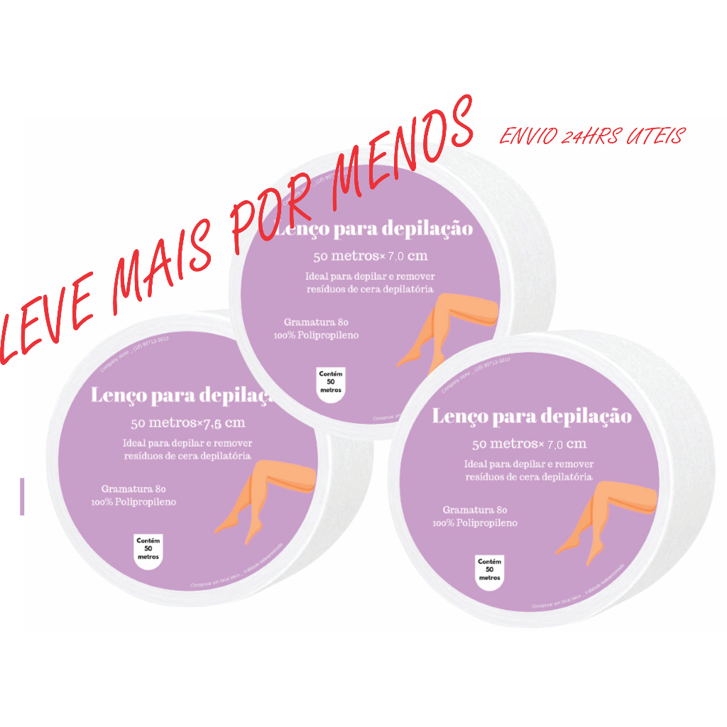 Tnt Para Depilaçao Kit c/03 ROLOS, ENVIO RAPIDO 24HR UTEIS Gramatura 80% 50Mts.Papel para Depilaçao, em Oferta na Shopee