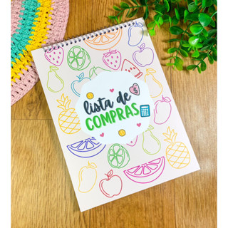 Caderno Lista de Compras -  bloco para lista de compras e mercado - caderno para organização de compras -  A5 ( 15 x 21 cm ) - Capa dura