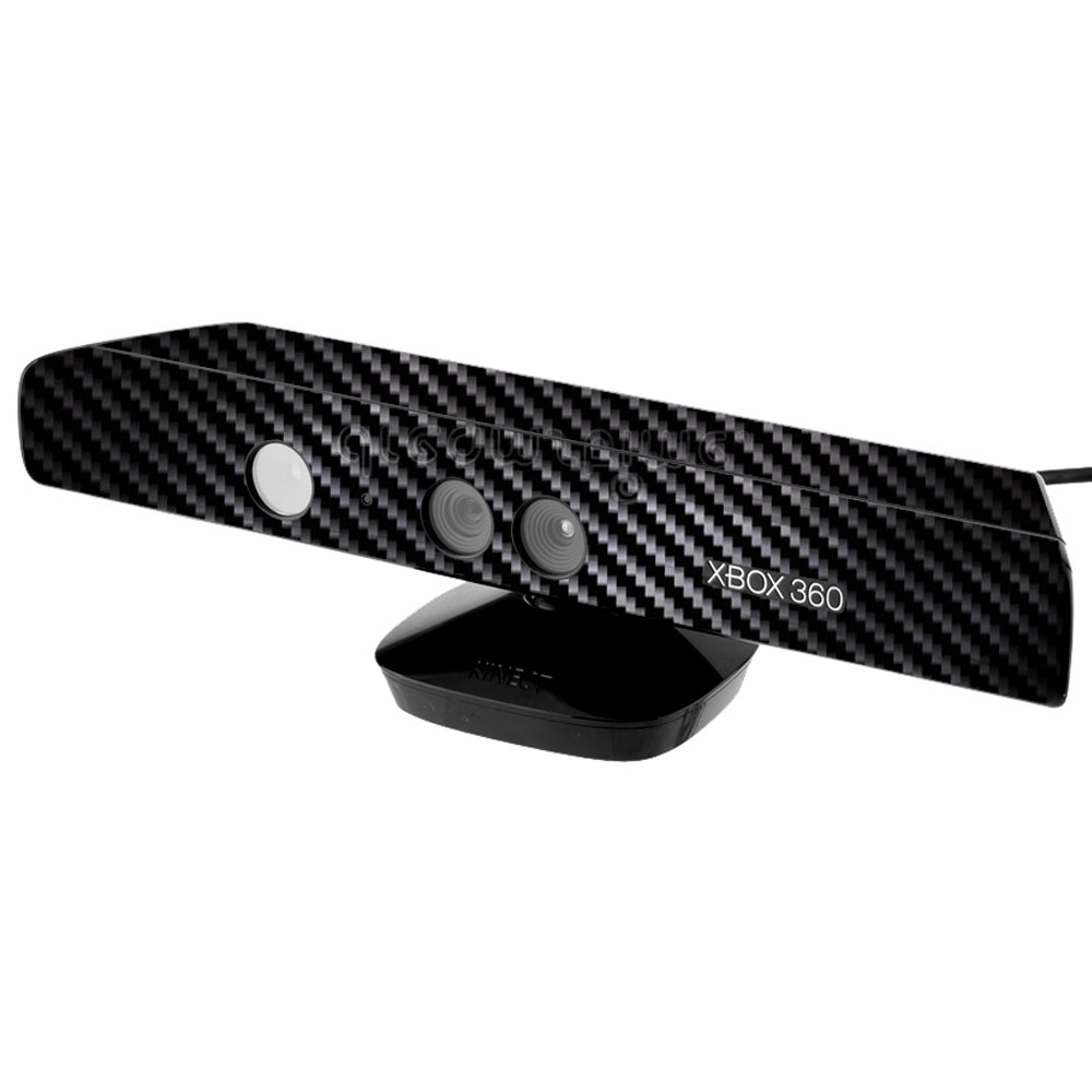 Adesivo de proteção para acessório videogame kinect fibra de carbono preta