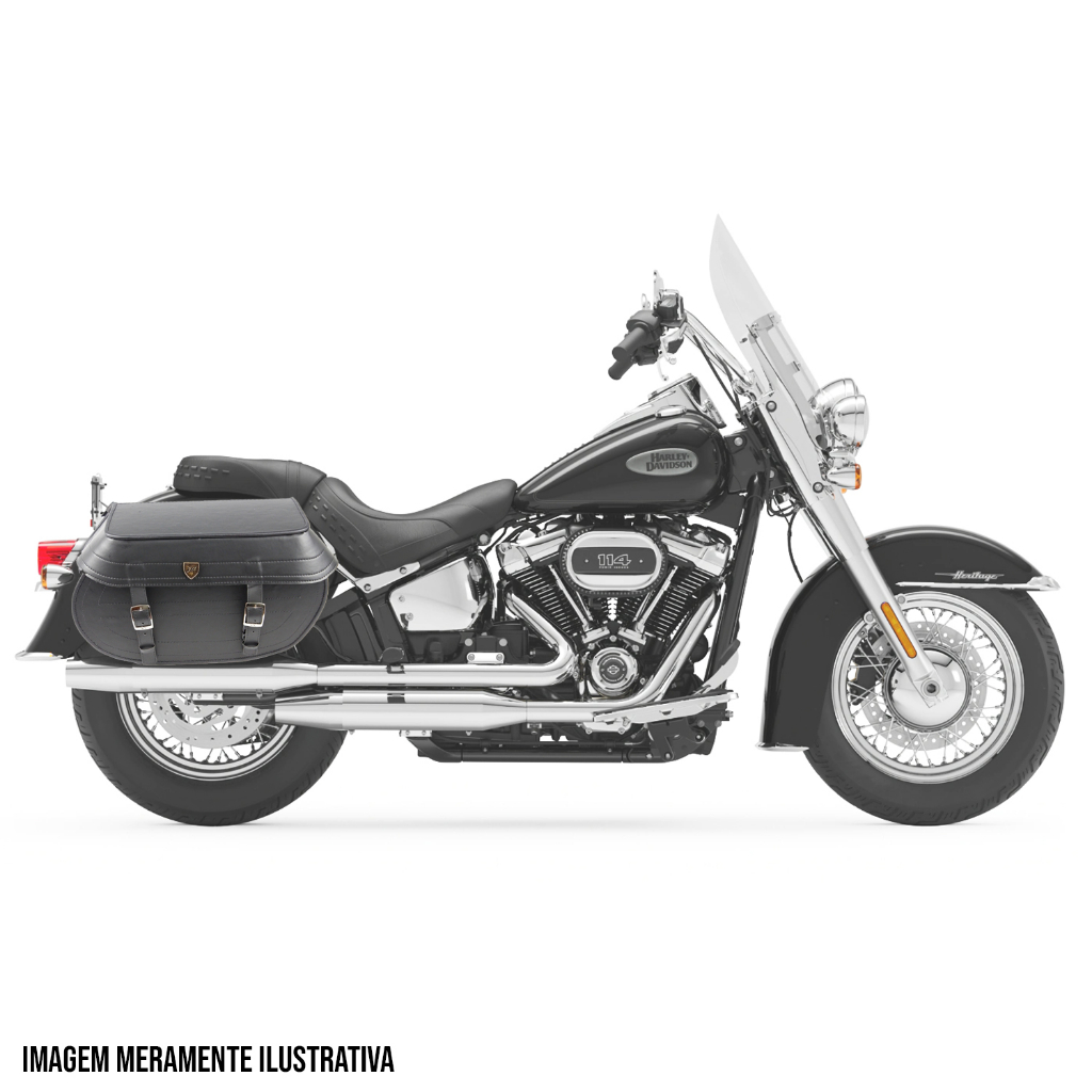 10026123 - Alforge Lateral Sintético C/ Cravos e Franjas Modelo Harley Heritage 38 Litros