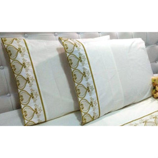 Par Fronhas king 90x50 Barrado Richilieu 100% Algodão 200 Fios em Oferta na Shopee