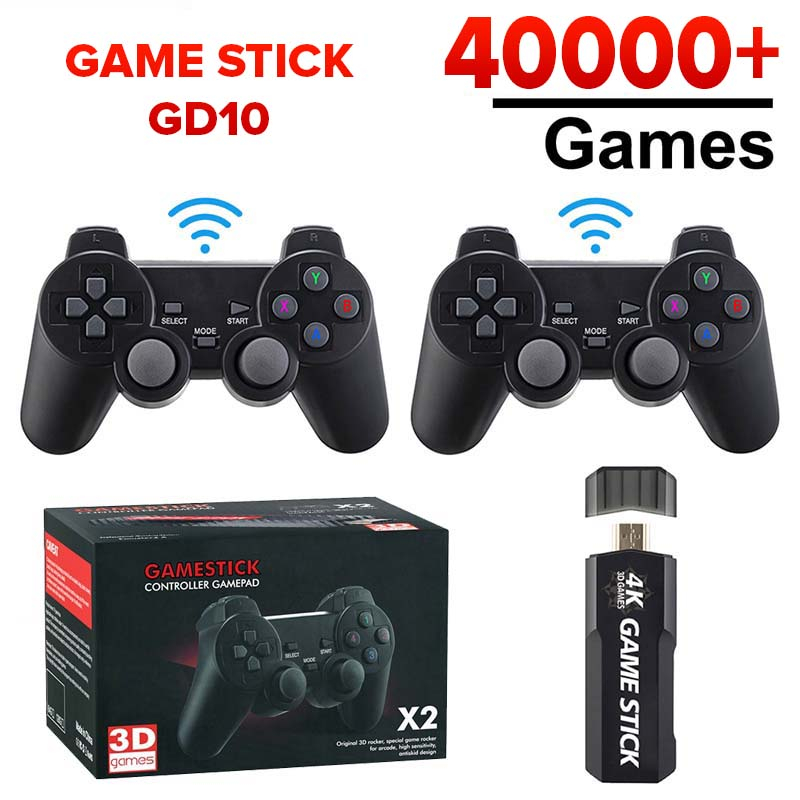 Console Game Stick GD10 4k Original 64GB 30.000, 128GB 40.000 Jogos + 2 Controles